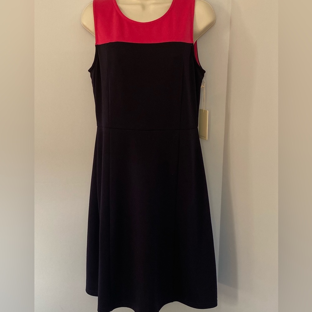 HAWTHORN 41 LUCIDA COLORBLOCK SLEEVELESS KNIT DRESS NAVY/PINK SIZE L
